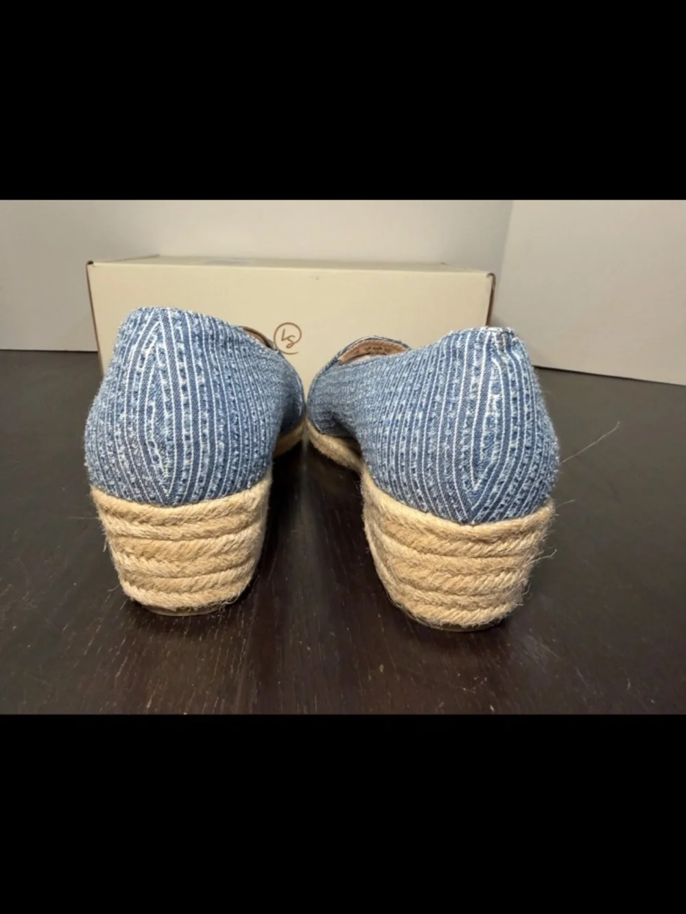 LifeStride Kamilla Espadrille Wedge Slip On Shoes Mid Blue Denim Womans 10M